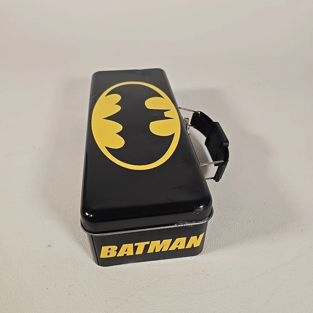 DC Comics Batman Black Tool Tin‎ Pencil/Pen Case with Handle Latch & Hinge
